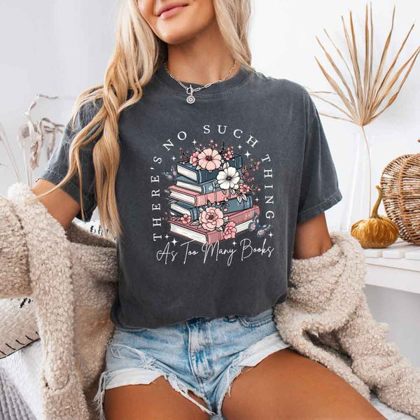 May include a Comfort Colors floral book lover T-shirt featuring a charming literary-inspired design with blooming flowers and book-themed artwork. This garment-dyed tee offers a relaxed fit for everyday comfort.