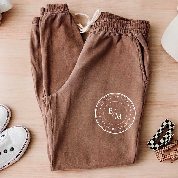 Espresso sweatpants comfort colors with design printed i could be meaner
