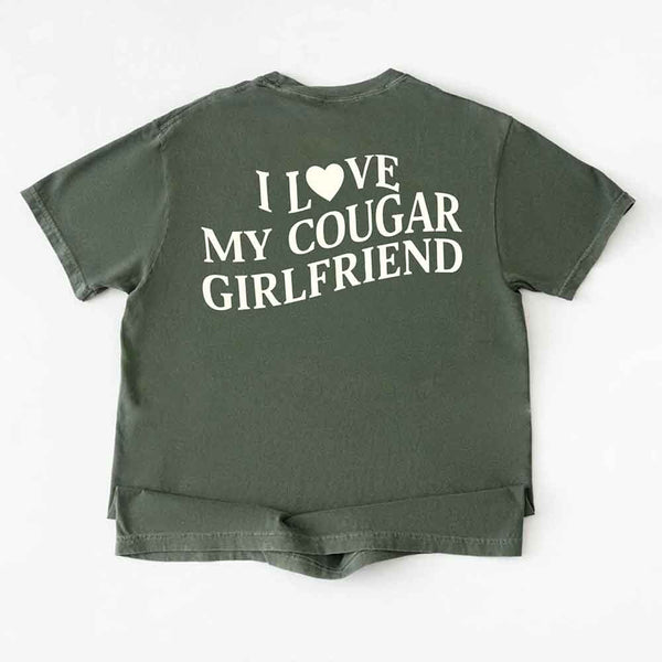Comfort Colors I Love My Cougar Valentine’s Boyfriend Girlfriend Shirt