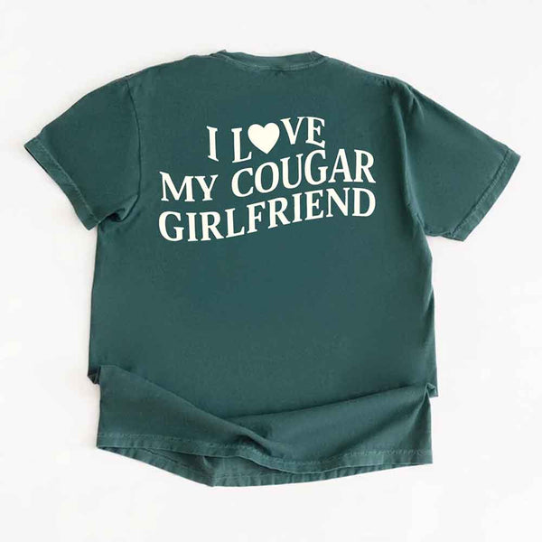 Comfort Colors I Love My Cougar Valentine’s Boyfriend Girlfriend Shirt