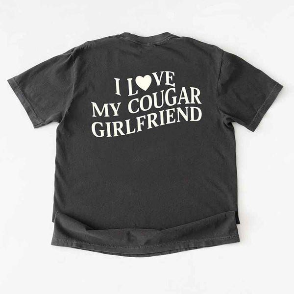 Comfort Colors I Love My Cougar Valentine’s Boyfriend Girlfriend Shirt