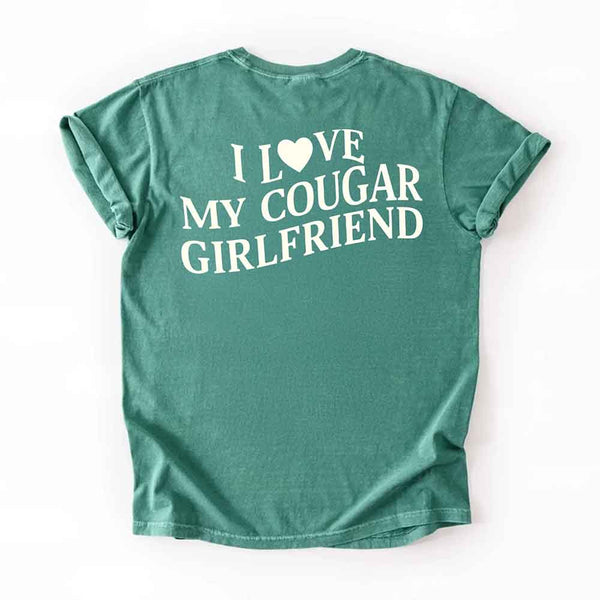 Comfort Colors I Love My Cougar Valentine’s Boyfriend Girlfriend Shirt