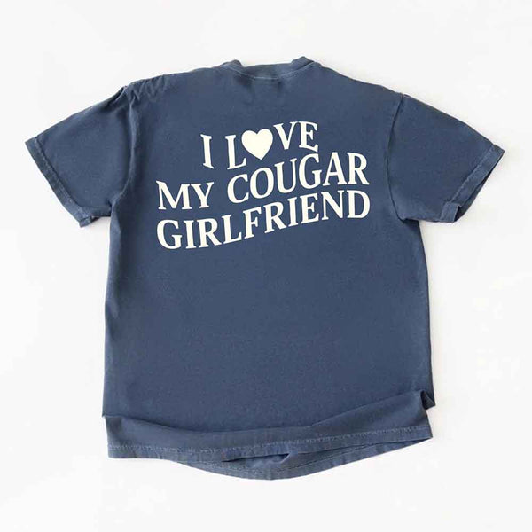 Comfort Colors I Love My Cougar Valentine’s Boyfriend Girlfriend Shirt