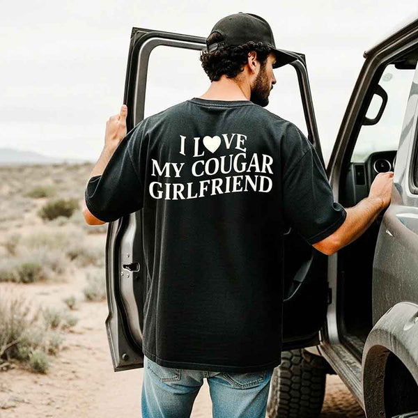 Comfort Colors I Love My Cougar Valentine’s Boyfriend Girlfriend Shirt