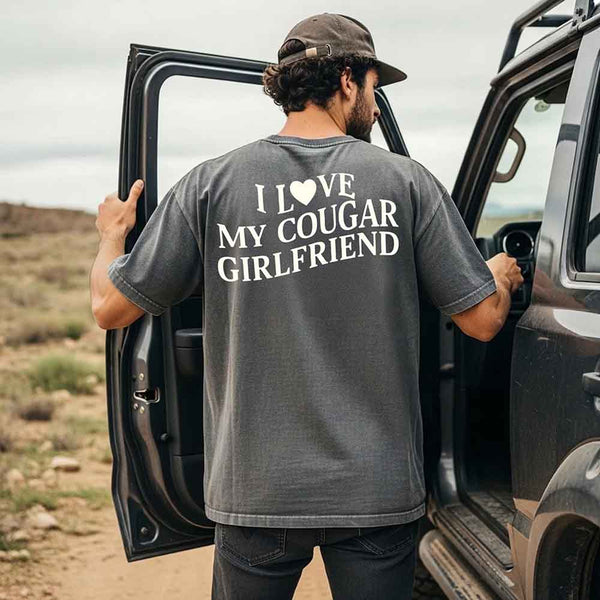 Comfort Colors I Love My Cougar Valentine’s Boyfriend Girlfriend Shirt