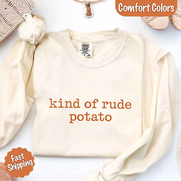 May include a pair of matching fall-themed couple longsleeve shirts from Comfort Colors featuring playful “Sweet Potato” and “Rude Potato” designs. The shirts are styled with humorous graphics or text in warm autumn tones, perfect for couples celebrating the season with a lighthearted touch.