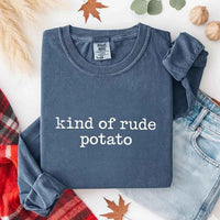 May include a pair of matching fall-themed couple longsleeve shirts from Comfort Colors featuring playful “Sweet Potato” and “Rude Potato” designs. The shirts are styled with humorous graphics or text in warm autumn tones, perfect for couples celebrating the season with a lighthearted touch.