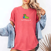 May include Bookworm Comfort Colors unisex t-shirt with book lover graphic, relaxed fit, and soft garment-dyed cotton