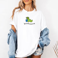 May include Bookworm Comfort Colors unisex t-shirt with book lover graphic, relaxed fit, and soft garment-dyed cotton