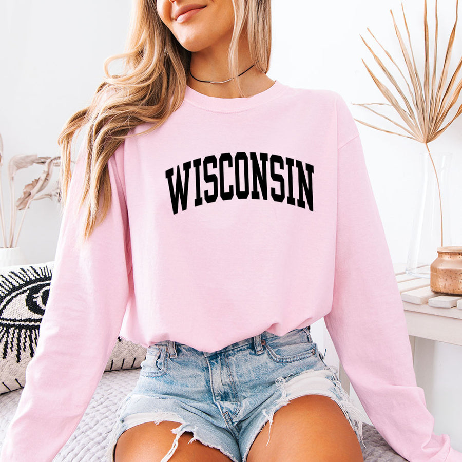 May include Wisconsin Comfort Colors long sleeve shirt with state-inspired graphic, garment-dyed cotton, and relaxed unisex fit
