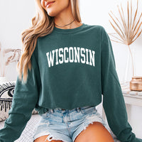 May include Wisconsin Comfort Colors long sleeve shirt with state-inspired graphic, garment-dyed cotton, and relaxed unisex fit