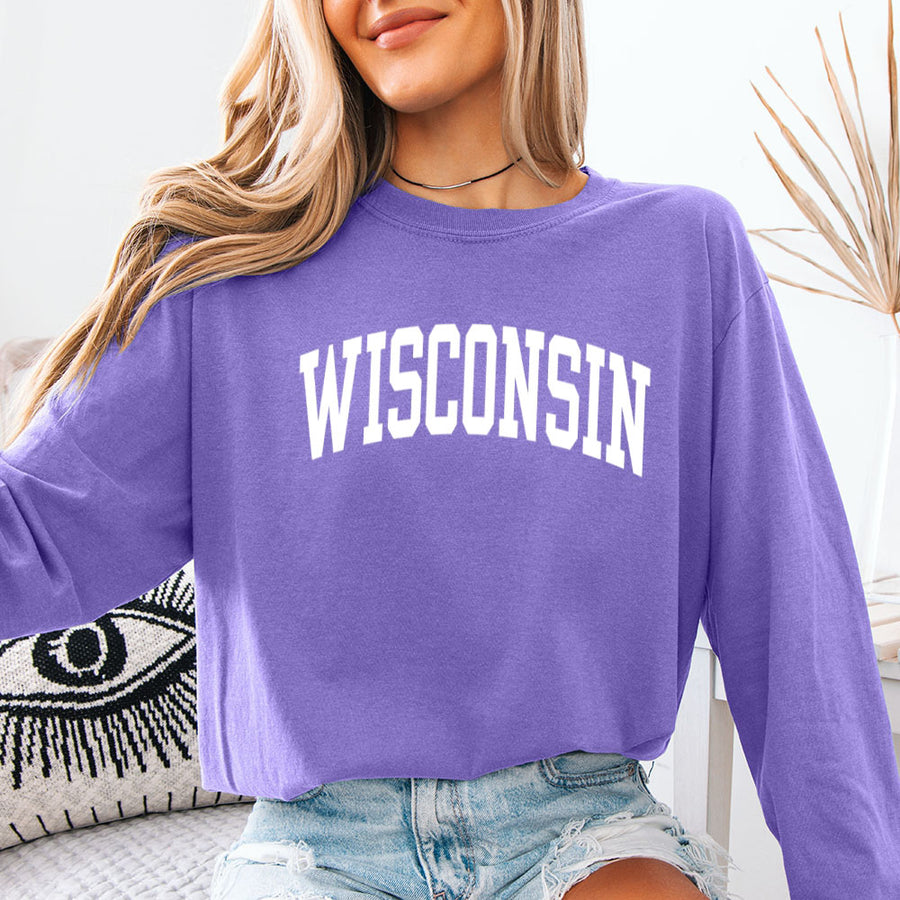 May include Wisconsin Comfort Colors long sleeve shirt with state-inspired graphic, garment-dyed cotton, and relaxed unisex fit