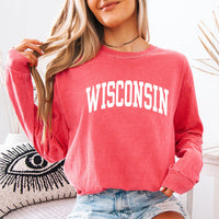 May include Wisconsin Comfort Colors long sleeve shirt with state-inspired graphic, garment-dyed cotton, and relaxed unisex fit