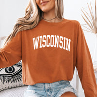 May include Wisconsin Comfort Colors long sleeve shirt with state-inspired graphic, garment-dyed cotton, and relaxed unisex fit