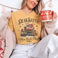 May include a Dear Santa More Books Please Book Lover Comfort Colors Tee featuring a festive Christmas and reading-inspired design.