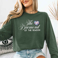 May include Diamond of the Season Comfort Colors long sleeve shirt with Regency BookTok inspired graphic and relaxed fit