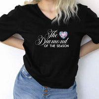 May include Diamond of the Season v-neck tee with Regency BookTok romance graphic and relaxed fit design