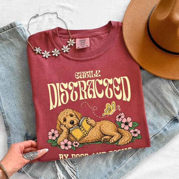 Dog & Book Lover Comfort Colors T-Shirt - Book Lover Tee