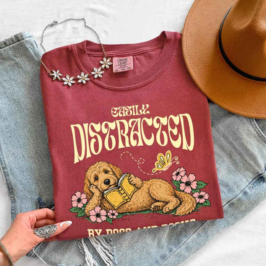 Dog & Book Lover Comfort Colors T-Shirt - Book Lover Tee