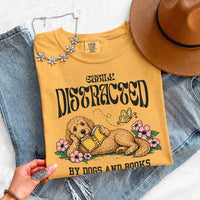 May include Dog & Book Lover Comfort Colors t-shirt with reader and dog graphic, relaxed unisex fit, and garment-dyed cotton