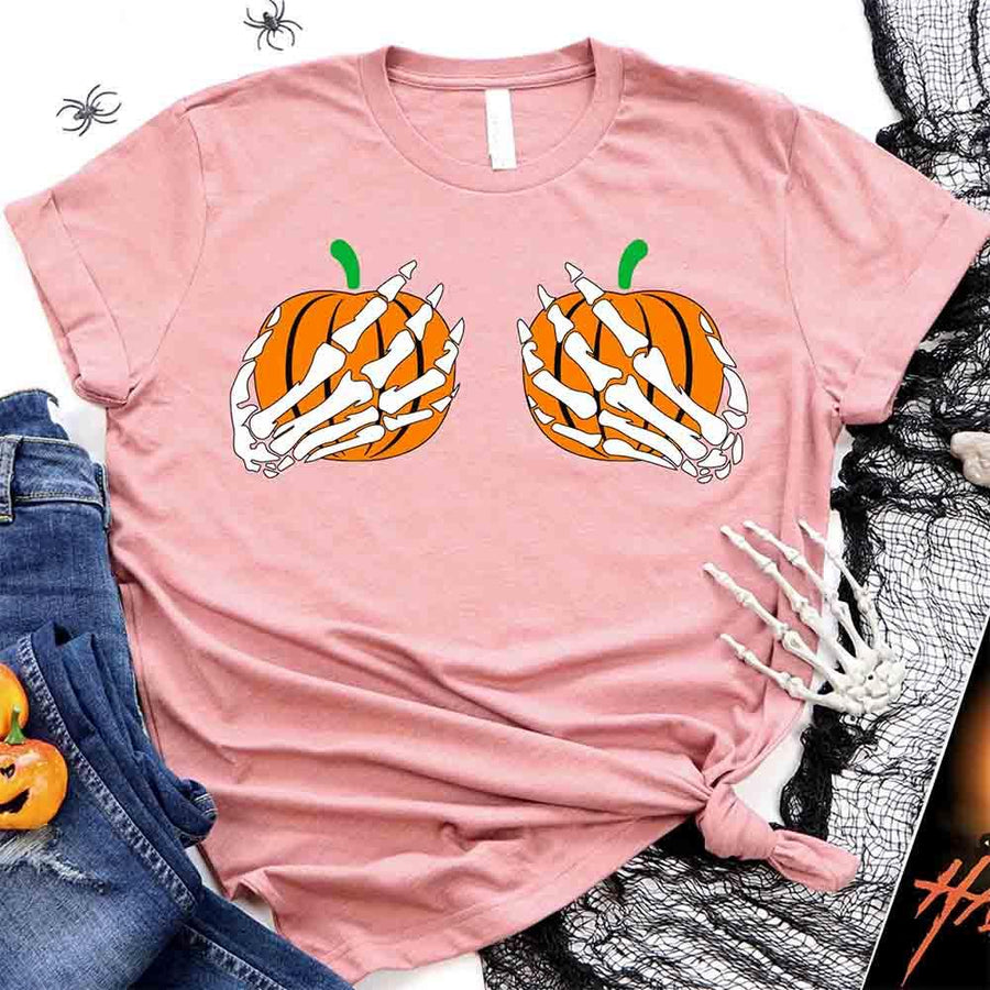 Double Pumpkin Funny Halloween T-Shirt