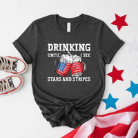 May include Drinking Until I See The Stars And Stripes 4th of July graphic tee with patriotic design and relaxed fit