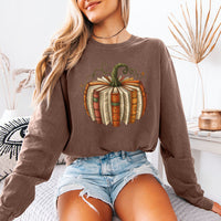 Fall Book Pumpkin Comfort Colors Long Sleeve | Cozy Reader Shirt