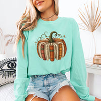 Fall Book Pumpkin Comfort Colors Long Sleeve | Cozy Reader Shirt