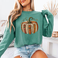 Fall Book Pumpkin Comfort Colors Long Sleeve | Cozy Reader Shirt