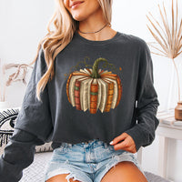 Fall Book Pumpkin Comfort Colors Long Sleeve | Cozy Reader Shirt