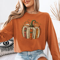 Fall Book Pumpkin Comfort Colors Long Sleeve | Cozy Reader Shirt