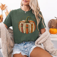 May include a Fall Book Pumpkin Comfort Colors T-Shirt featuring a book and pumpkin design, perfect for readers, book lovers, autumn outfits, and cozy fall gatherings.