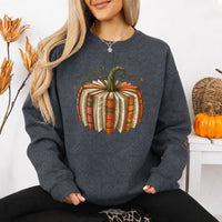 May include Fall Book Pumpkin sweatshirt with cozy book and pumpkin graphic, classic unisex crewneck, and soft fleece fabric
