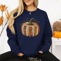 May include Fall Book Pumpkin sweatshirt with cozy book and pumpkin graphic, classic unisex crewneck, and soft fleece fabric