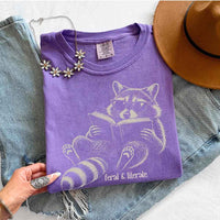 May include Feral & Literate Comfort Colors t-shirt with funny book lover graphic, relaxed unisex fit, and garment-dyed cotton