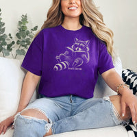 May include Feral & Literate Raccoon unisex t-shirt with funny book lover graphic, classic crew neck, and soft cotton fabric