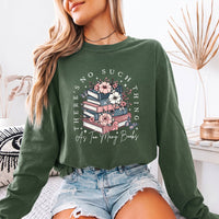 May include a Floral Book Lover Comfort Colors Long Sleeve Shirt featuring a charming floral design inspired by books and reading.