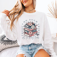 May include a Floral Book Lover Comfort Colors Long Sleeve Shirt featuring a charming floral design inspired by books and reading.