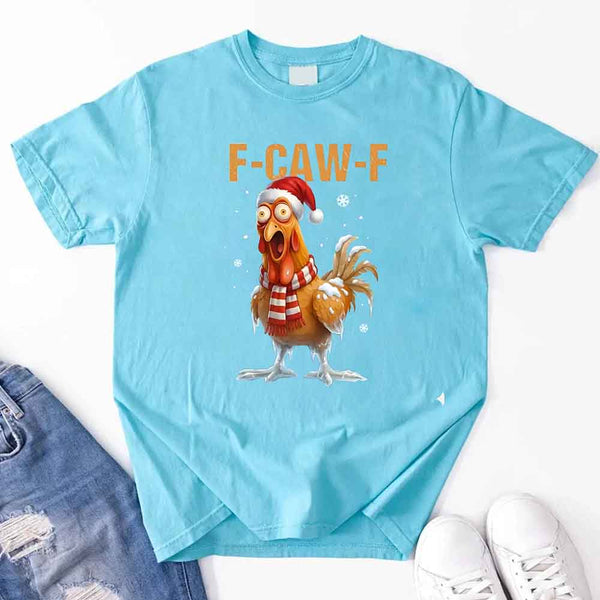 Funny F-Caw-F Christmas Rooster Shirt - Chicken Holiday T-shirt