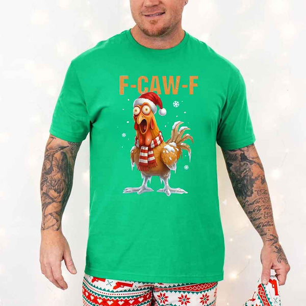 Funny F-Caw-F Christmas Rooster Shirt - Chicken Holiday T-shirt