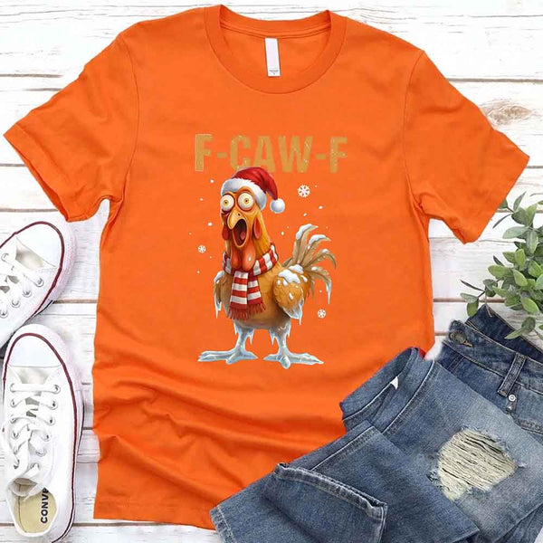 Funny F-Caw-F Christmas Rooster Shirt - Chicken Holiday T-shirt