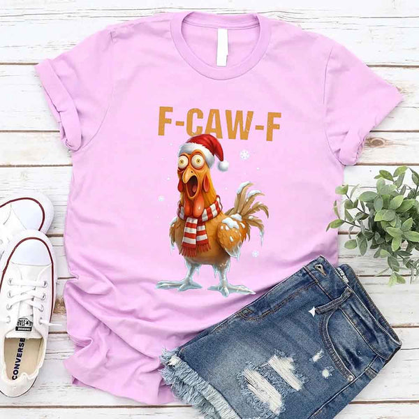 Funny F-Caw-F Christmas Rooster Shirt - Chicken Holiday T-shirt