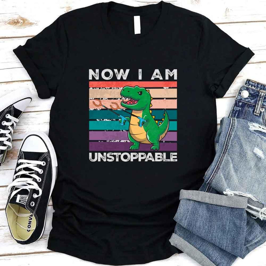 Funny Shirt - T Rex Now I Am Unstoppable Tee