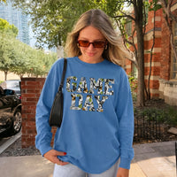 Game Day Camo Print Comfort Color Unisex Long Sleeve
