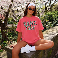 May include a Game Day Comfort Colors Camo Print Football Season Tee featuring a bold camo-inspired game day design.
