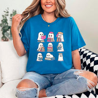 May include Ghost Reading Halloween shirt with cute ghost reading a book graphic, classic unisex fit, and soft cotton fabric