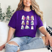 May include Ghost Reading Halloween shirt with cute ghost reading a book graphic, classic unisex fit, and soft cotton fabric