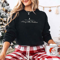 May include a soft unisex crew neck sweatshirt featuring the phrase “Have Yourself a Merry Christmas” in festive print, folded or displayed with warm holiday styling.