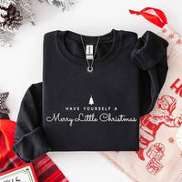 May include a soft unisex crew neck sweatshirt featuring the phrase “Have Yourself a Merry Christmas” in festive print, folded or displayed with warm holiday styling.