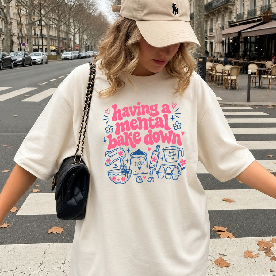 May include a Having a Mental Bake Down Funny Comfort Colors T-Shirt featuring a playful baking-inspired statement design.
